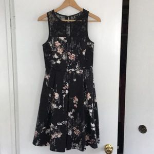 White House Black Market  black floral dress